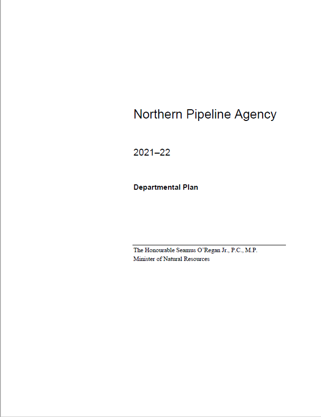 Northern Pipeline Agency 2021–22 Departmental Plan